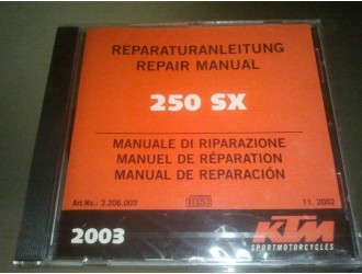 KTM REPAIR SERVICE GENUINE MANUAL FOR 250SX 2003